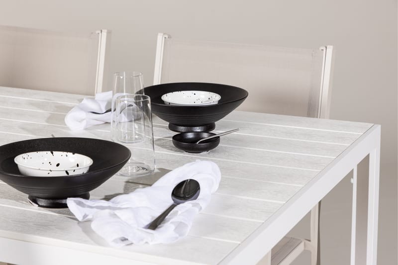 Break Spisegruppe 205 cm + 6 stk Copacabana Spisestoler Beige/Hvit - Hagemøbler & utemiljø - Hagegruppe - Spisegrupper hage