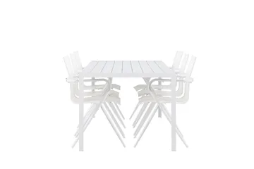 Break Spisegruppe 205 cm + 6 stk Alling Spisestoler Hvit - Hagemøbler & utemiljø - Hagegruppe - Spisegrupper hage