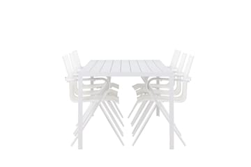 Break Spisegruppe 205 cm + 6 stk Alling Spisestoler Hvit - Hagemøbler & utemiljø - Hagegruppe - Spisegrupper hage