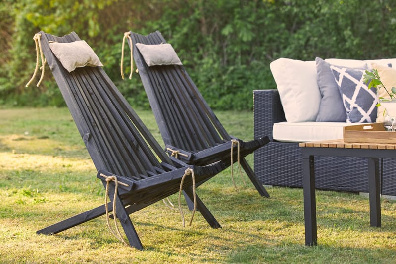 Park Solstol 2 stk - Svart - Hagemøbler & utemiljø - Loungemøbler - Loungestol utendørs