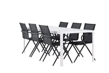 Break Spisegruppe 205 cm + 6 stk Alling Spisestoler Svart/Hvit - Hagemøbler & utemiljø - Hagegruppe - Spisegrupper hage