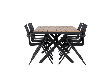 Garcia Spisegruppe 200 cm + 6 stk Alling Spisestoler Svart - Hagemøbler & utemiljø - Hagegruppe - Spisegrupper hage