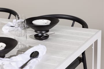 Break Spisegruppe 205 cm + 6 stk Stina Spisestoler Svart/Hvit - Hagemøbler & utemiljø - Hagegruppe - Spisegrupper hage