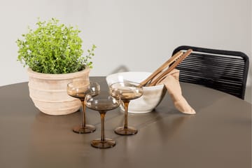 Santa Fe Spisegruppe Rund 120 cm + 4 stk Hochanas Spisestoler Svart/Brun - Hagemøbler & utemiljø - Hagegruppe - Spisegrupper hage