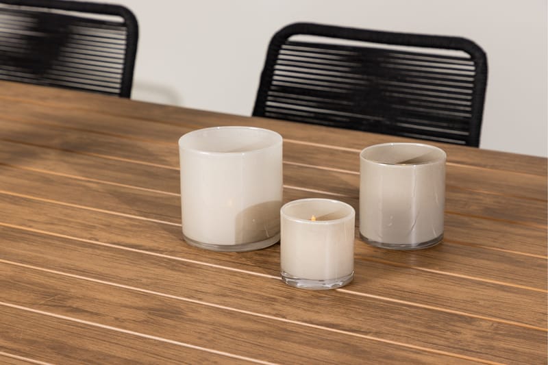 Garcia Spisegruppe 200 cm + 6 stk Hochanas Spisestoler Svart/Brun - Hagemøbler & utemiljø - Hagegruppe - Spisegrupper hage