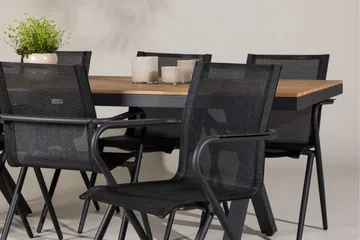 Garcia Spisegruppe 200 cm + 6 stk Alling Spisestoler Svart - Hagemøbler & utemiljø - Hagegruppe - Spisegrupper hage