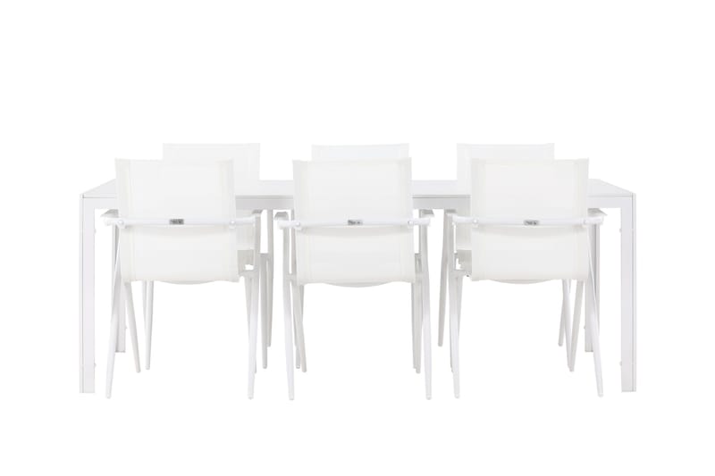 Break Spisegruppe 205 cm + 6 stk Alling Spisestoler Hvit - Hagemøbler & utemiljø - Hagegruppe - Spisegrupper hage