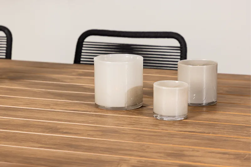 Garcia Spisegruppe 200 cm + 6 stk Linero Spisestoler Svart - Hagemøbler & utemiljø - Hagegruppe - Spisegrupper hage