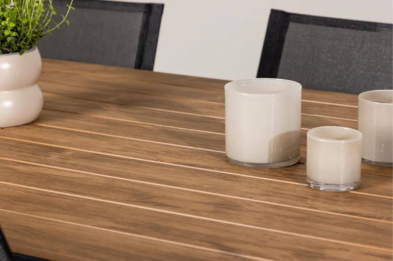 Garcia Spisegruppe 200 cm + 6 stk Alling Spisestoler Svart - Hagemøbler & utemiljø - Hagegruppe - Spisegrupper hage