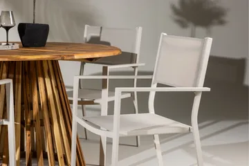 Lumpur Spisegruppe Rund 120 cm + 4 stk Copacabana Spisestoler Beige - Hagemøbler & utemiljø - Hagegruppe - Spisegrupper hage