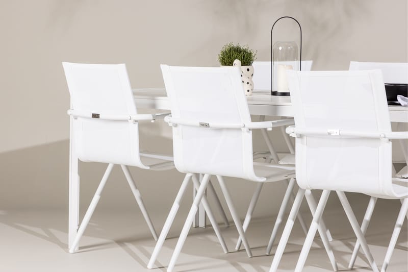 Break Spisegruppe 205 cm + 6 stk Alling Spisestoler Hvit - Hagemøbler & utemiljø - Hagegruppe - Spisegrupper hage