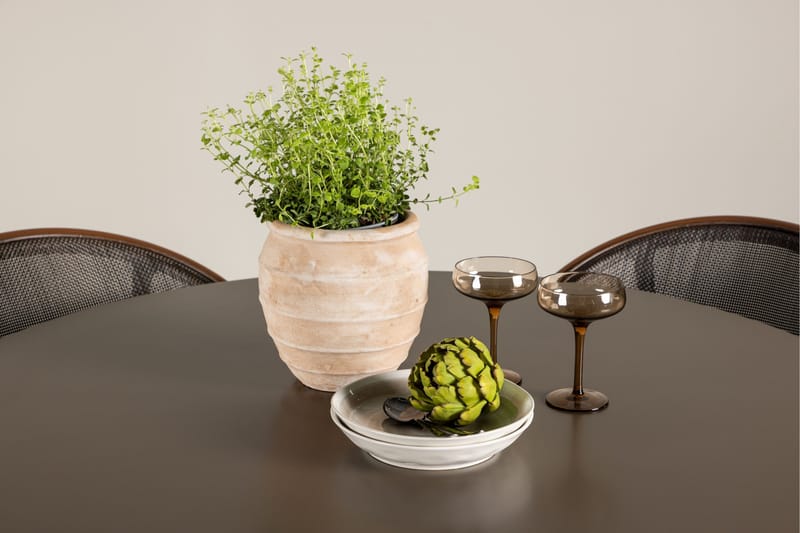 Santa Fe Spisegruppe Rund 120 cm + 4 stk Vila Spisestoler Svart/Brun - Hagemøbler & utemiljø - Hagegruppe - Spisegrupper hage