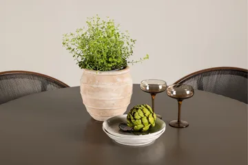 Santa Fe Spisegruppe Rund 120 cm + 4 stk Vila Spisestoler Svart/Brun - Hagemøbler & utemiljø - Hagegruppe - Spisegrupper hage