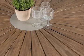Rosario Spisegruppe Rund 140 cm + 6 stk Copacabana Spisestoler Beige/Brun - Hagemøbler & utemiljø - Hagegruppe - Spisegrupper hage