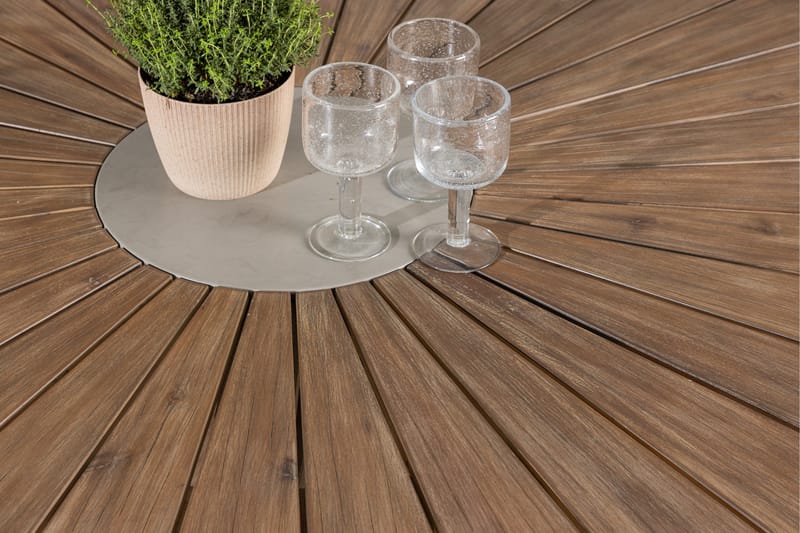 Rosario Spisegruppe Rund 140 cm + 6 stk Copacabana Spisestoler Beige/Brun - Hagemøbler & utemiljø - Hagegruppe - Spisegrupper hage