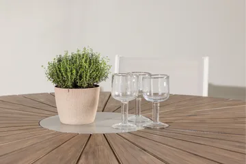 Rosario Spisegruppe Rund 140 cm + 6 stk Copacabana Spisestoler Beige/Brun - Hagemøbler & utemiljø - Hagegruppe - Spisegrupper hage