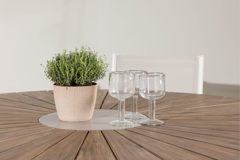 Rosario Spisegruppe Rund 140 cm + 6 stk Copacabana Spisestoler Beige/Brun - Hagemøbler & utemiljø - Hagegruppe - Spisegrupper hage