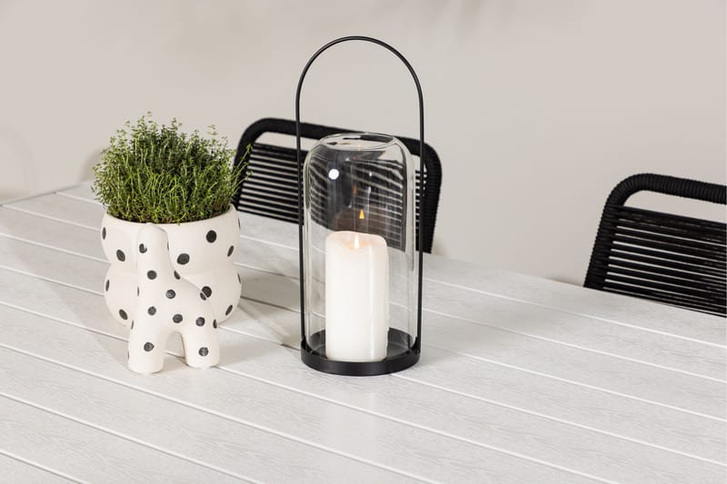 Break Spisegruppe 205 cm + 6 stk Linero Spisestoler Svart/Hvit - Hagemøbler & utemiljø - Hagegruppe - Spisegrupper hage