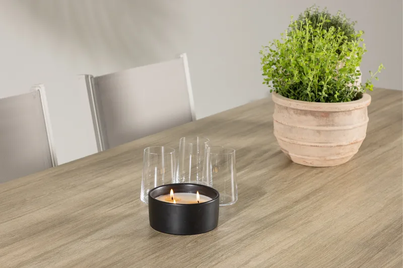 Merlo Spisegruppe 200 cm + 6 stk Copacabana Spisestoler Beige/Hvit - Hagemøbler & utemiljø - Hagegruppe - Spisegrupper hage