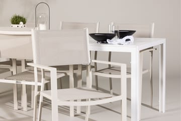 Break Spisegruppe 205 cm + 6 stk Copacabana Spisestoler Beige/Hvit - Hagemøbler & utemiljø - Hagegruppe - Spisegrupper hage