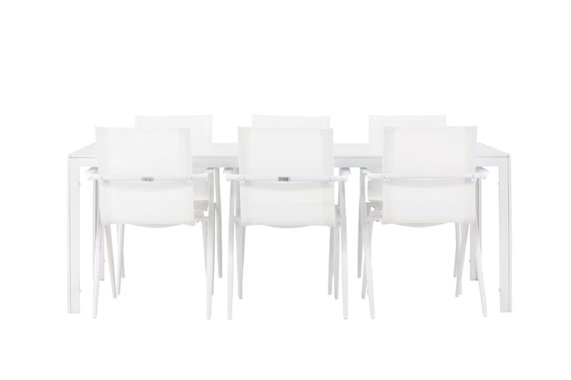 Break Spisegruppe 205 cm + 6 stk Alling Spisestoler Hvit - Hagemøbler & utemiljø - Hagegruppe - Spisegrupper hage