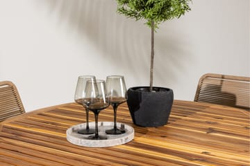 Lumpur Spisegruppe Rund 120 cm + 4 stk Hochanas Spisestoler Svart - Hagemøbler & utemiljø - Hagegruppe - Spisegrupper hage