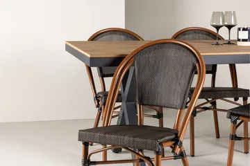 Garcia Spisegruppe 200 cm + 6 stk Guarda Spisestoler Svart - Hagemøbler & utemiljø - Hagegruppe - Spisegrupper hage