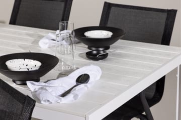 Break Spisegruppe 205 cm + 6 stk Alling Spisestoler Svart/Hvit - Hagemøbler & utemiljø - Hagegruppe - Spisegrupper hage