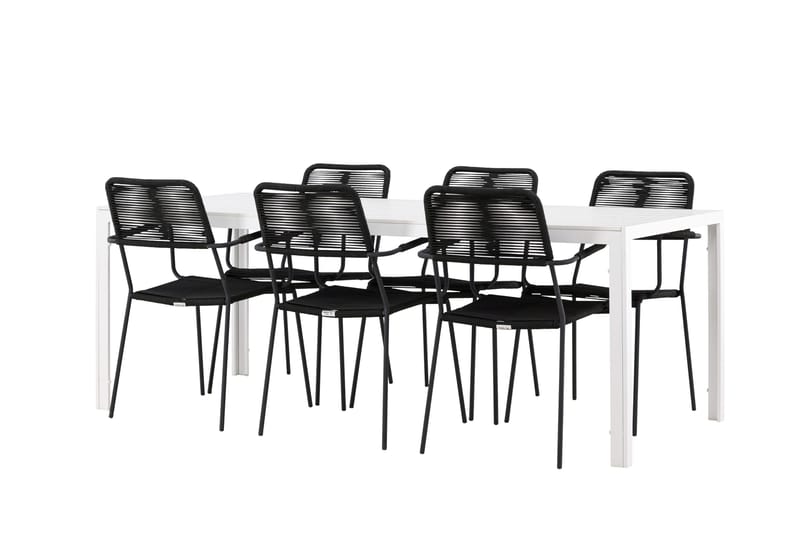 Break Spisegruppe 205 cm + 6 stk Hochanas Spisestoler Svart/Brun - Hagemøbler & utemiljø - Hagegruppe - Spisegrupper hage