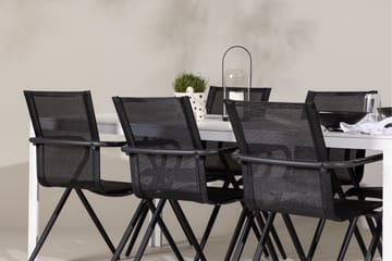 Break Spisegruppe 205 cm + 6 stk Alling Spisestoler Svart/Hvit - Hagemøbler & utemiljø - Hagegruppe - Spisegrupper hage