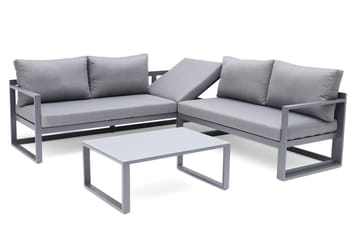 Loungegruppe utendørs Hillerstorp Lundamo grå - Grå - Hagemøbler & utemiljø - Loungemøbler - Loungegrupper