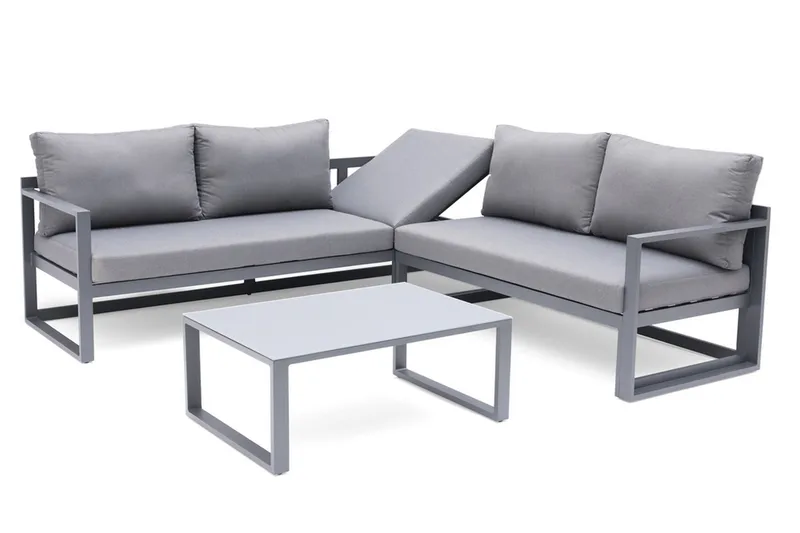 Loungegruppe utendørs Hillerstorp Lundamo grå - Grå - Hagemøbler & utemiljø - Loungemøbler - Loungegrupper