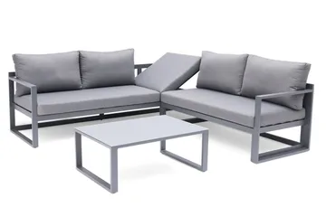 Loungegruppe utendørs Hillerstorp Lundamo grå - Grå - Hagemøbler & utemiljø - Loungemøbler - Loungegrupper