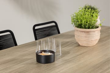 Merlo Spisegruppe 200 cm + 6 stk Linero Spisestoler Svart/Hvit - Hagemøbler & utemiljø - Hagegruppe - Spisegrupper hage