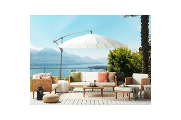 3-sitssoffa med fåtöljer Beliani Baratti Light wood||Beige - Hagemøbler & utemiljø - Hagegruppe - Sofagruppe utendørs