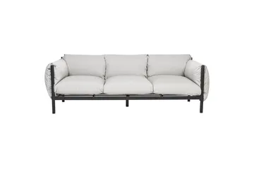 3-sitssoffa med fåtöljer Beliani Esperia Grey, Black - Hagemøbler & utemiljø - Hagegruppe - Sofagruppe utendørs