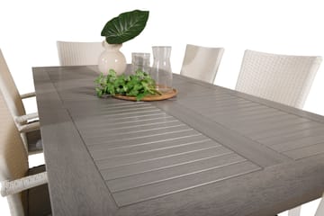 Albany Matgruppe 150-210 cm Rektangulær med 6 Anna Stoler - Grå - Hagemøbler & utemiljø - Hagegruppe - Spisegrupper hage