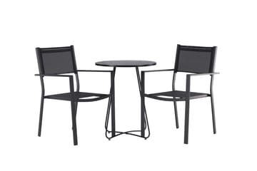 Bacong Spisegruppe 60 cm Rund med 2 Copacabana Stoler - Svart - Hagemøbler & utemiljø - Hagegruppe - Spisegrupper hage