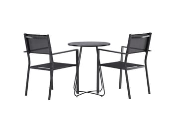 Bacong Spisegruppe 60 cm Rund med 2 Copacabana Stoler - Svart - Hagemøbler & utemiljø - Hagegruppe - Spisegrupper hage