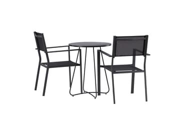 Bacong Spisegruppe 60 cm Rund med 2 Copacabana Stoler - Svart - Hagemøbler & utemiljø - Hagegruppe - Spisegrupper hage