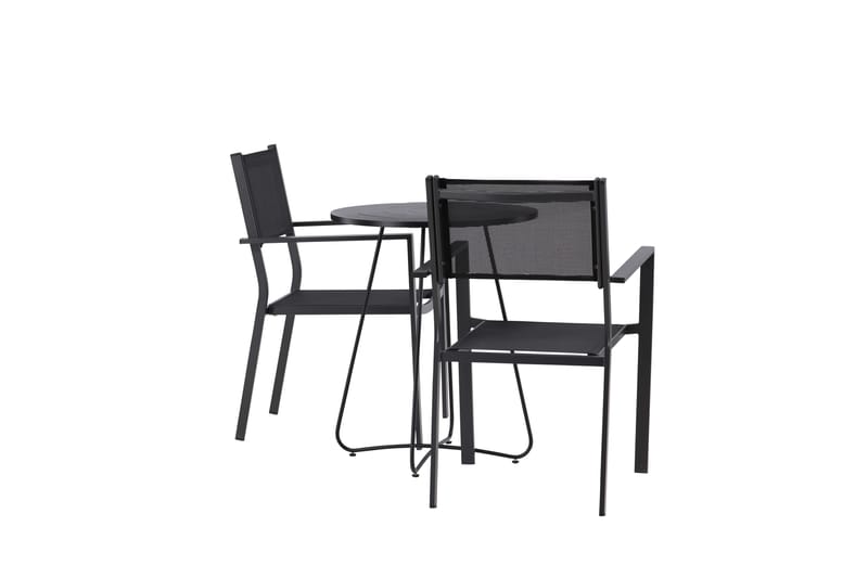 Bacong Spisegruppe 60 cm Rund med 2 Copacabana Stoler - Svart - Hagemøbler & utemiljø - Hagegruppe - Spisegrupper hage