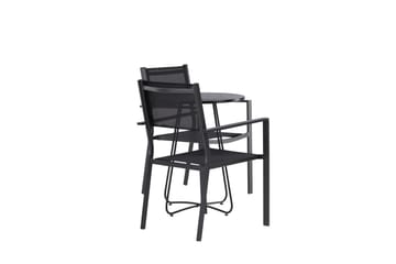 Bacong Spisegruppe 60 cm Rund med 2 Copacabana Stoler - Svart - Hagemøbler & utemiljø - Hagegruppe - Spisegrupper hage