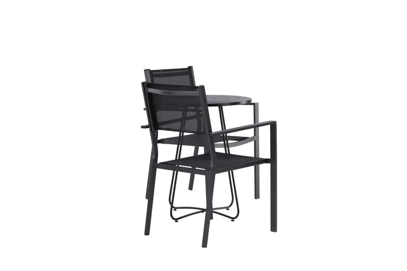 Bacong Spisegruppe 60 cm Rund med 2 Copacabana Stoler - Svart - Hagemøbler & utemiljø - Hagegruppe - Spisegrupper hage