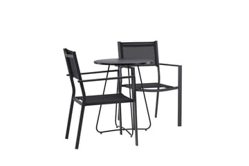 Bacong Spisegruppe 60 cm Rund med 2 Copacabana Stoler - Svart - Hagemøbler & utemiljø - Hagegruppe - Spisegrupper hage