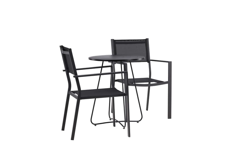 Bacong Spisegruppe 60 cm Rund med 2 Copacabana Stoler - Svart - Hagemøbler & utemiljø - Hagegruppe - Spisegrupper hage