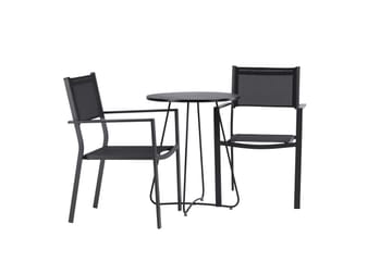 Bacong Spisegruppe 60 cm Rund med 2 Copacabana Stoler - Svart - Hagemøbler & utemiljø - Hagegruppe - Spisegrupper hage