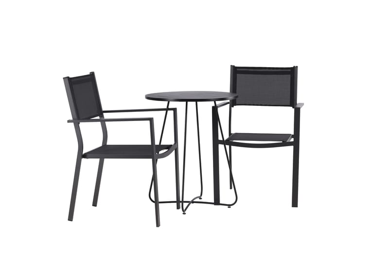Bacong Spisegruppe 60 cm Rund med 2 Copacabana Stoler - Svart - Hagemøbler & utemiljø - Hagegruppe - Spisegrupper hage