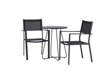 Bacong Spisegruppe 60 cm Rund med 2 Copacabana Stoler - Svart - Hagemøbler & utemiljø - Hagegruppe - Spisegrupper hage