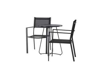 Bacong Spisegruppe 60 cm Rund med 2 Copacabana Stoler - Svart - Hagemøbler & utemiljø - Hagegruppe - Spisegrupper hage