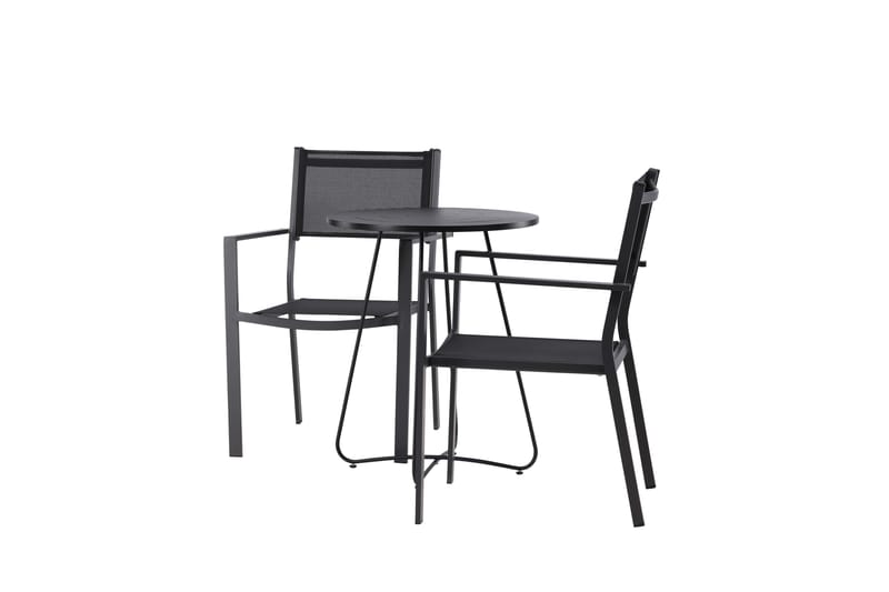 Bacong Spisegruppe 60 cm Rund med 2 Copacabana Stoler - Svart - Hagemøbler & utemiljø - Hagegruppe - Spisegrupper hage